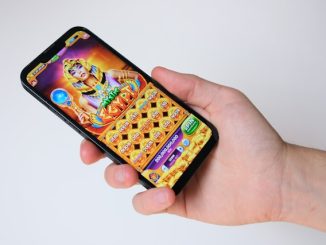 Casino game mobile app on smartphone
