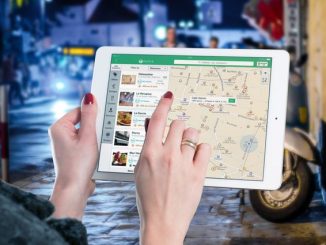 Mobile screen with map