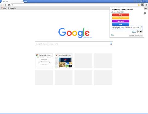Exploratory Testing Chrome Extension