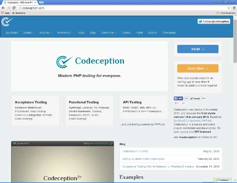 Alat pengujian sumber terbuka PHP codeception