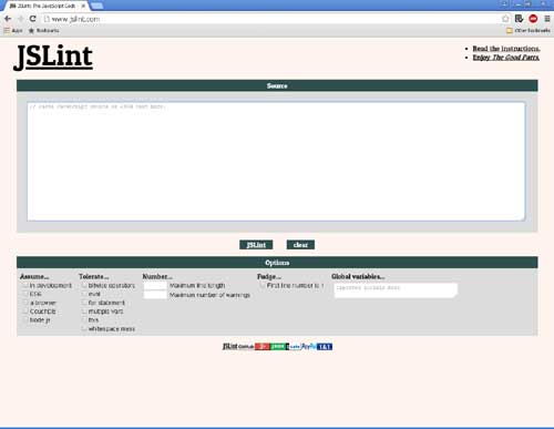 JSLint javavscript static analysis