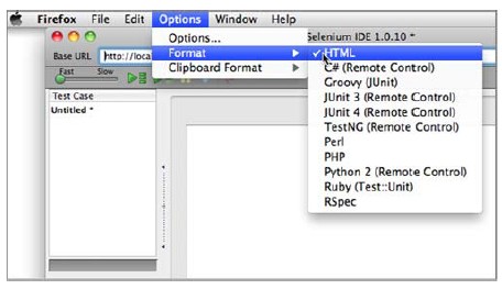 Selecting the code format