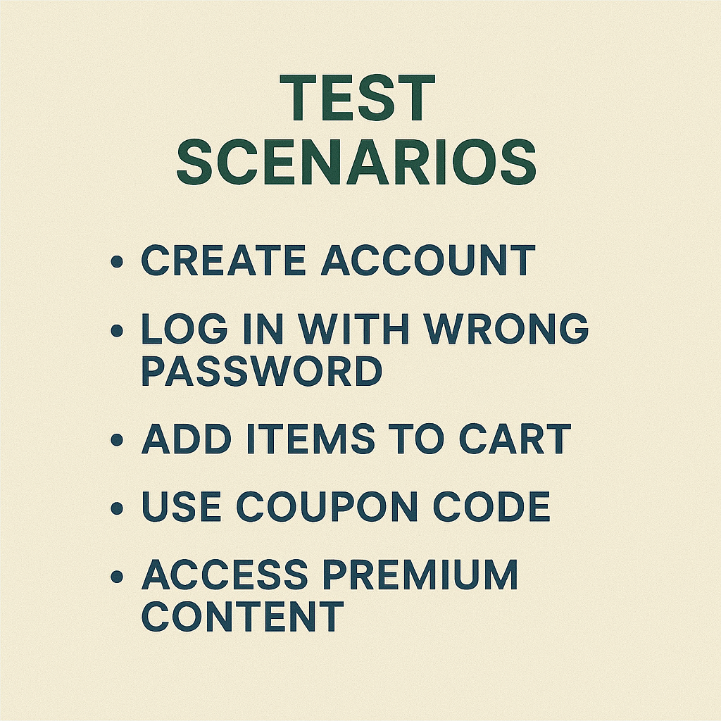 Examples of Test Scenarios